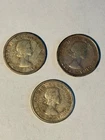 Lot Of 3 Silver Dimes Canada 80% - 1952, 1954, 1962 - Receive these coins