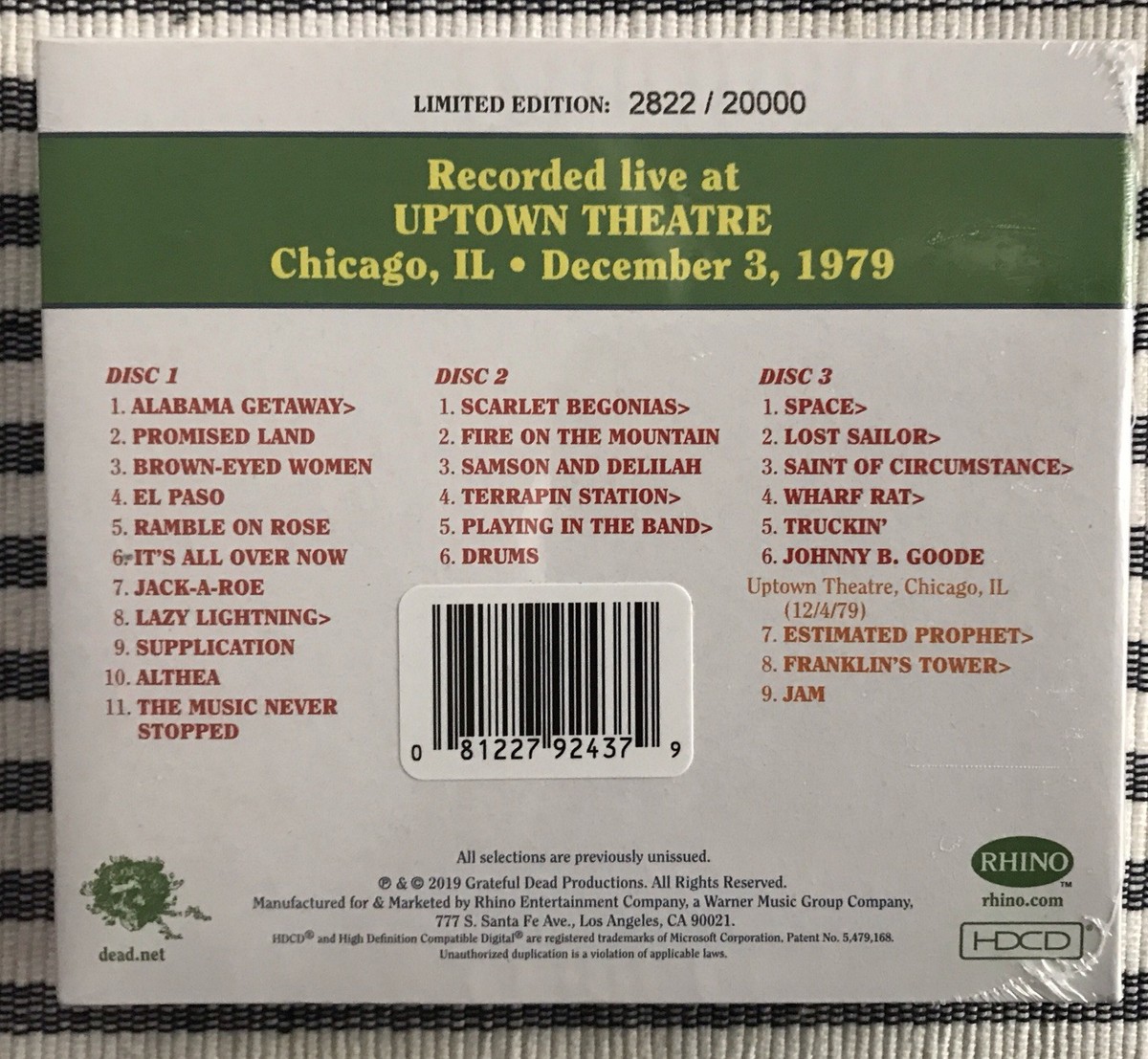 Grateful Dead Dave's Picks Volume 29 Swing AUD Feb 26 1977