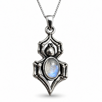 Spinne Mondstein AnhäNger Edelstein Halskette 925 Sterling Silber Schmuck & Box