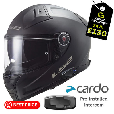 LS2 FF811 Vector 2 Matt Schwarz Helm mit LS2 4X UCS INTERCOM VORINSTALLIERT