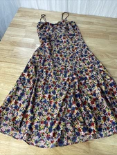 Y2K Moda International Womens Size 10 Floral Slip Dress Spaghetti Straps Fairy