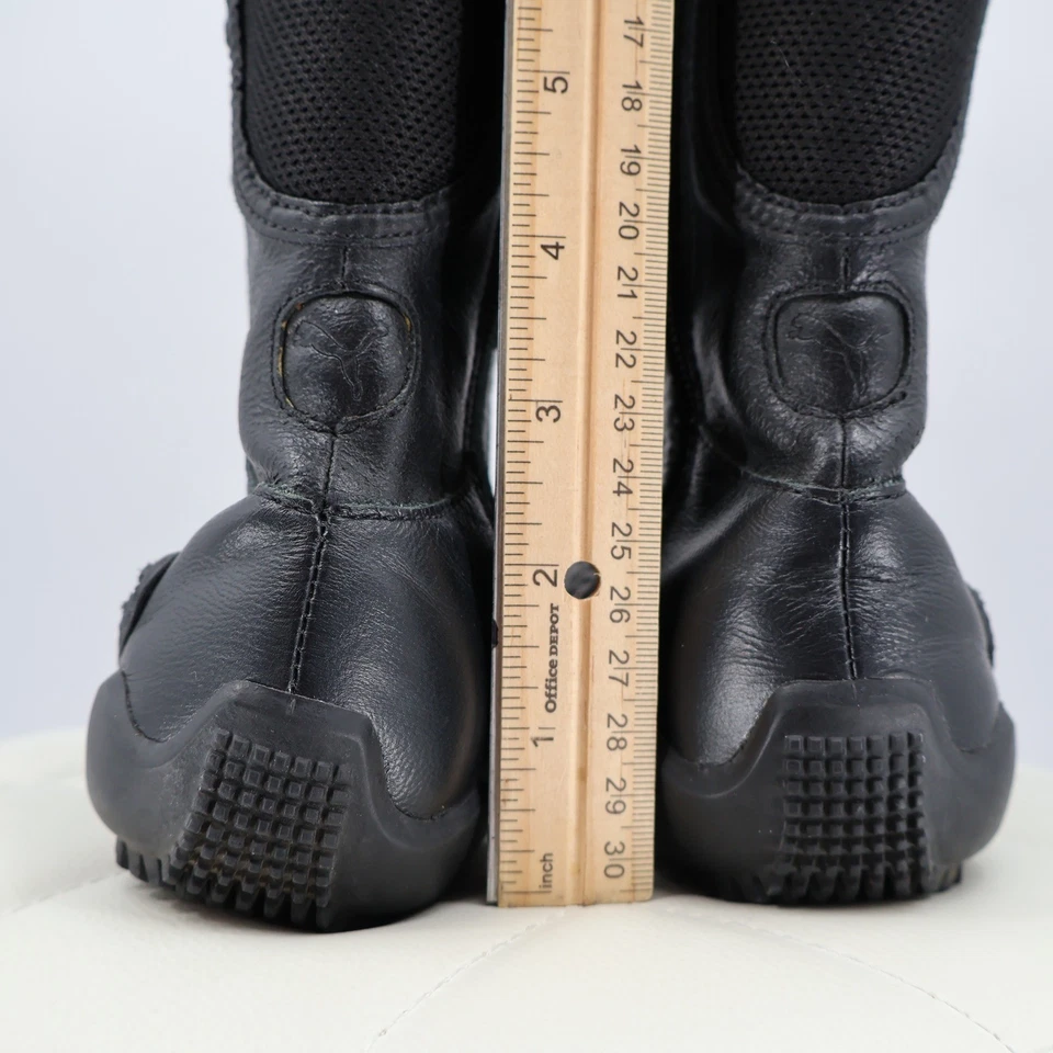 Botas femininas Y2K Puma Berlin 5.5 pretas vintage boxe equitação joelho alto motociclista - Imagem 4 de 4