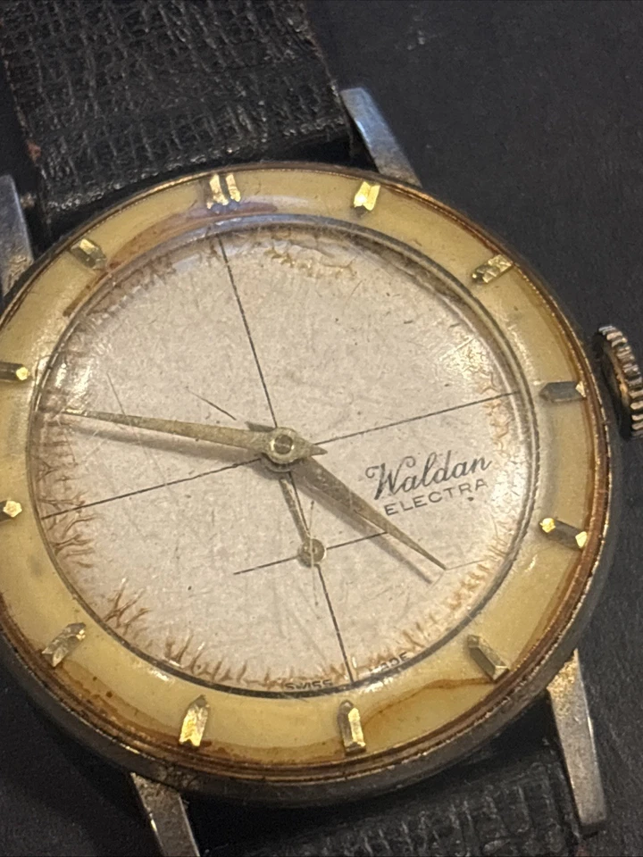 Reloj suizo Waldan Electra F65 de colección años 50 para hombre piezas reparación restauración como está Foto 2 de 4