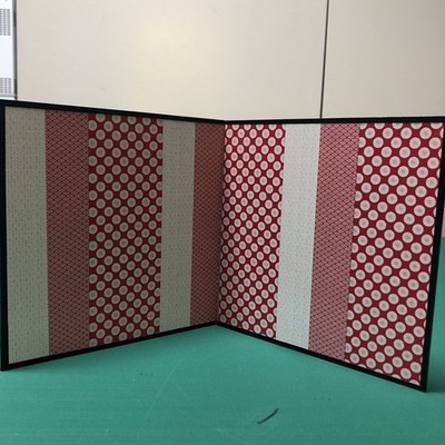 Japanese Pattern Mini Byobu Folding Screen Traditional Art Desk Decor 7.5in