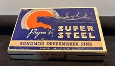 Prym's Super Steel Sonomor Dressmaker Pins 1/2 Lbs No. 14 Steel  VTG Box