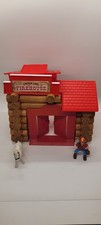 Lincoln Logs Firehouse Building Set MOSTLY COMPLETE