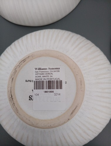 Set 12x Williams-Sonoma Artisan Vertical Ridges HTF Soup Bowls 6" Disc White - 第 8/8 張圖片