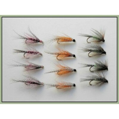 Dabbler Fliegen, 12 orange, weinrot & grün, #10/12, gute Lochfliegen, Forellenfliegen