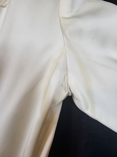 Vintage 1960s - 1970s Wedding Dress Long sleeve Lace detail Long Trail / Train - Picture 10 of 14