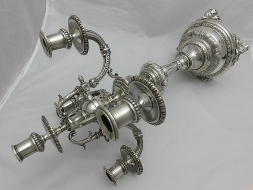 CHANDELIER - CANDELABRA SILVER 800s circa 1890 Koch & Brgfeld - Picture 5 of 7