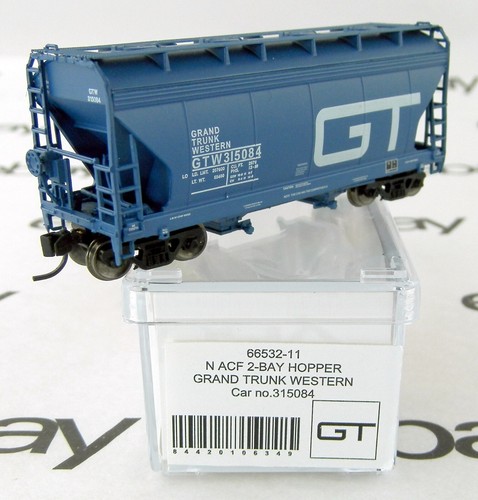 Tolva cubierta escala N ACF de 2 bahías - Grand Trunk Western #315084 - IMRC #66532-11 | Zustand: New