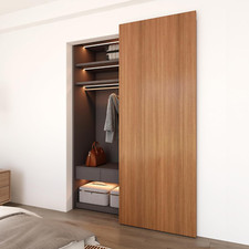 38" Concealed Barn Door Hardware Kit with Soft Close Mechanism, Wall Mounted Inv