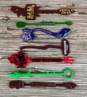 Tiki Swizzle Sticks x7 Strong Water Hidden Harbor Bamboo Club  Sippin' Santa TU