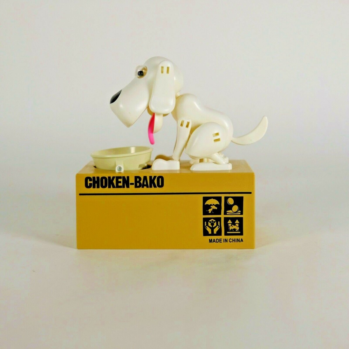 Vintage Choken-Bako Kid Coin Bank Saving Box Puppy Hungry Tested Works