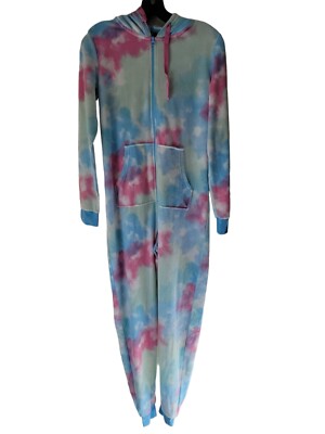 Free Press Tie Dye Pajamas Hooded One Piece Footed Size XS New