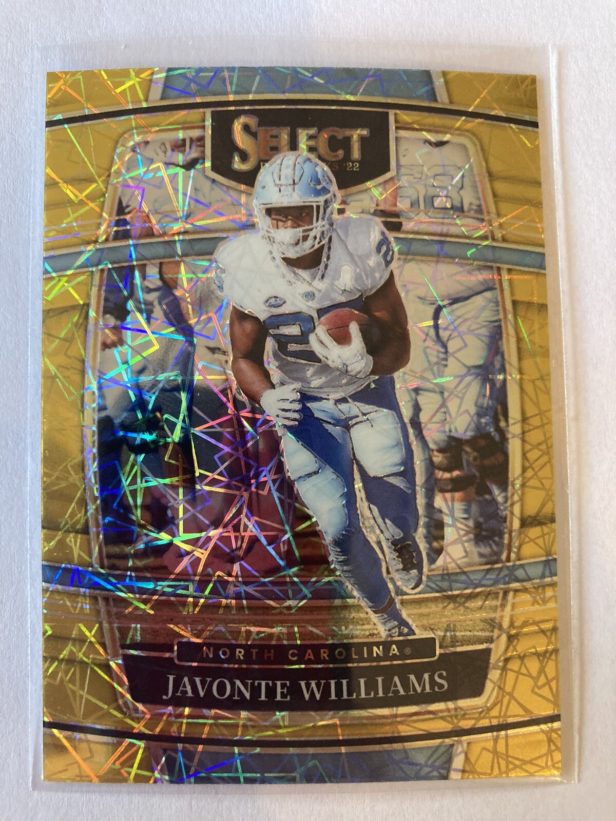 2022 Panini Select Draft Picks Gold Lazer Javonte Williams #64 North Carolina SP