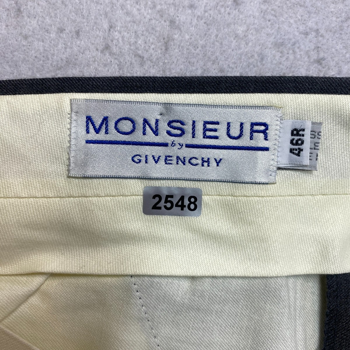 Vintage Givenchy Monsieur Dress Pants Mens 46R Gray Trousers Wool