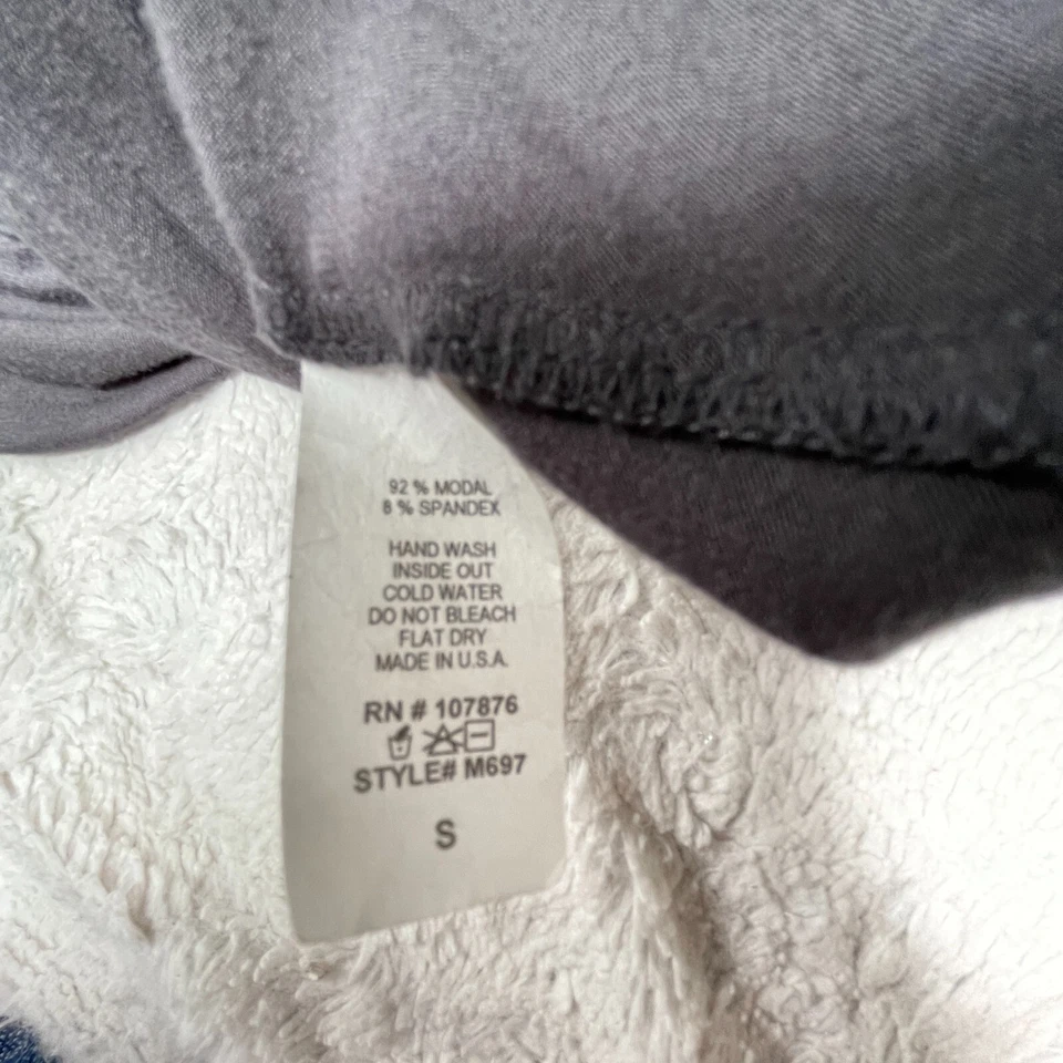 Cómodo Top Asimétrico Cuello en V Estilo Envolvente EE. UU. Para Mujer Pequeño Manga Larga Elastizado Gris Foto 4 de 4