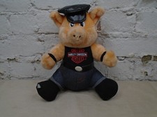 Harley Davidson Biker Pig Plush Stuffed Animal Toy Collectible 1997 10" Wild Hog