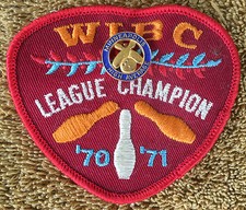 WIBC Bowling VTG 1970 70/71 League Champion Patch Minneapolis Pin High Average