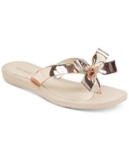 NEW GUESS Women's Rose Gold Rhinestone Bow Flip Flops Sandals Shoes 7, 8, 9, 10