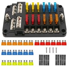 12-Way Blade Fuse Box Block Holder LED Indicator 12V 32V Auto Marine UNIVERSAL