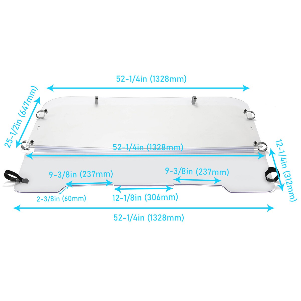 Front Clear Folding Full Windshield For 2003-2013 Kawasaki