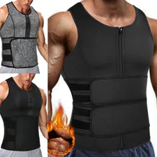 Men's Sauna Suit Vest Sweat Neoprene Shirt Body Shaper Waist Trainer Tank Top