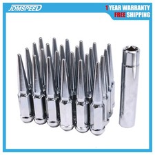 24 Pcs M14x1.5 Spike Lug Nuts Chrome For Chevy Silverado Tahoe 4.4 Tall W Key 24 Pcs M14x1.5 Spike Lug Nuts Chrome For Chevy Silverado Tahoe 4.4 Tall W Key