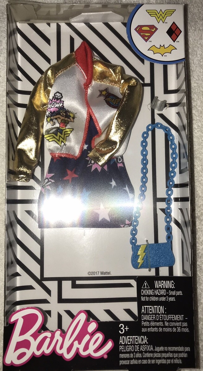 Barbie DC Comics Fashion Wonder Woman Outfit Jacket Skirt Purse