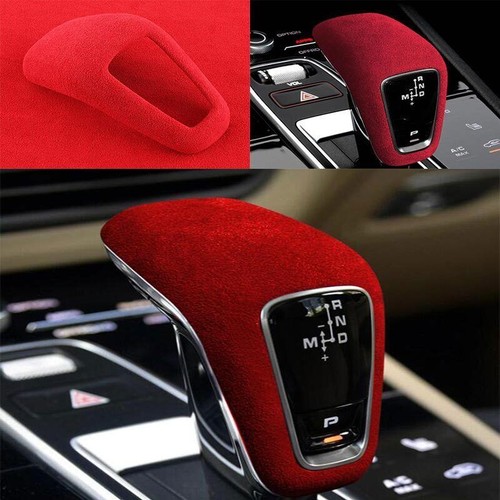 Alcantara Red Gear Shift Knob Shifter Lever Trim For Porsche Cayenne 2019-2023