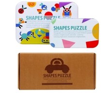 New WOODEN PATTERN BLOCKS SET With 36 Shape Pieces 60 Design Cards