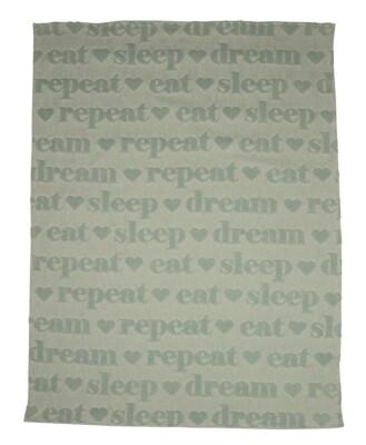 David Fussenegger Babydecke Riga Kids 'eat, sleep...' 70 x 90 cm Grün 0371/51