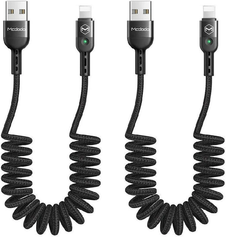 Mcdodo Cavo LED Nylon Intrecciato 1,8m - Ricarica E Sincronizzazione Per IPhone 14/13/12/11 Pro Max, Disconnessione Automatica - 4