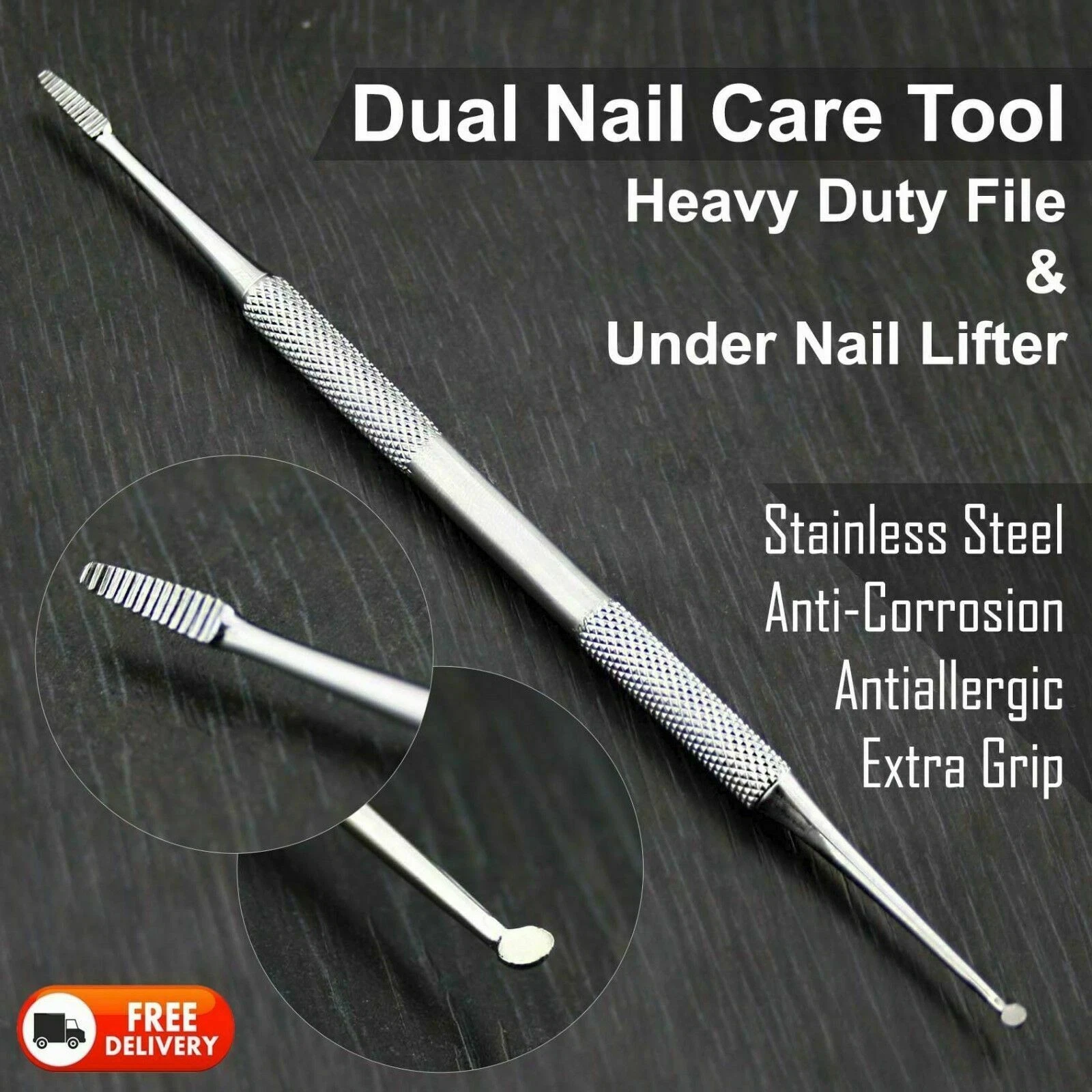 Podiatry Toe nail Groom Diamond Deb file cutter clipper Cuticle trimmer & pusher - Picture 7 of 13
