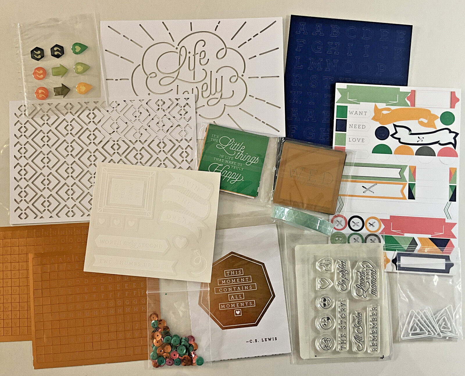 Project Life Card Kit Stampin Up GOOD VIBES Accessory 4x6 Missing 6 stickers