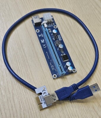 Riser EW PCE164P-N03 Ver 006C PCI-E 1X To 16X USB 3.0 Crypto Mining Riser Card