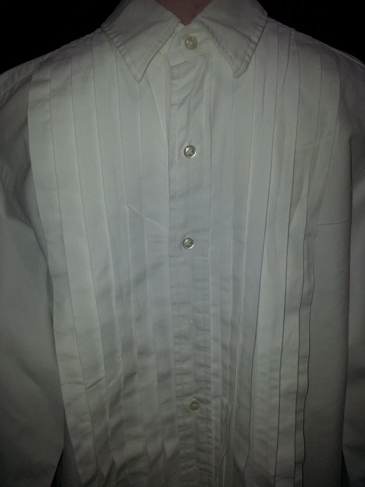 Ralph Lauren Para Hombres Formal Botón Frontal Deporte Puños Franceses Manga Larga Grande Blanco Foto 4 de 4