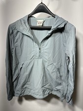 Avalanche Women's Hooded 1/2 Zip Nylon Windbreaker Jacket Light Blue Size S