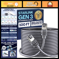100FT Starlink Cable for Gen 3, V4, V5, Mini - High-Speed Internet Connection