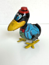Vintage MARX Terrytoon Character Heckle Jeckle Wind-up Crow Magpie Tin Toy Japan
