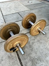 20kg Cast Iron Dumbbell Set Adjustable Home Gym Weights 2x5kg Plates Per Dumbell