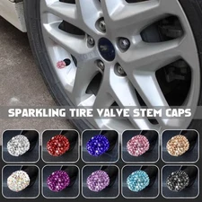 Crystal Tire Caps Universal Dust Proof Car Valve Covers for Women Girls Ladies
