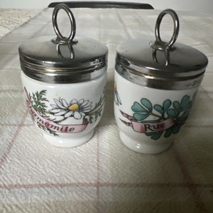 Two Vintage Royal Worcester Egg Coddler Porcelain England