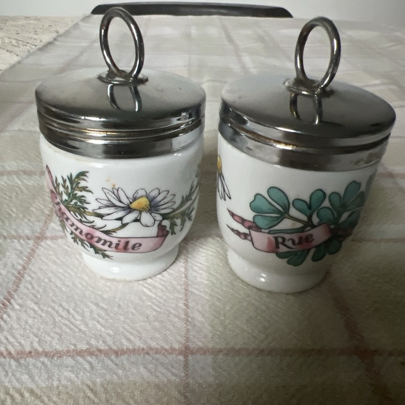 Two Vintage Royal Worcester Egg Coddler Porcelain England