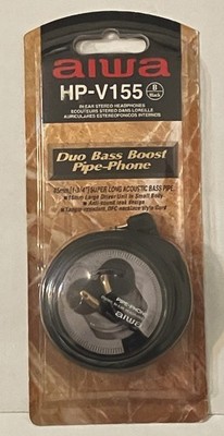 vintage AIWA HP-V155 In-Ear Stereo Headphones - NEW and SEALED