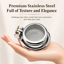 Stainless Steel Chastity Cage Plat Mesh Surface For Male Lockable 3-Sizes Ring