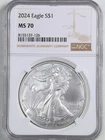 2024 1oz Silver American Eagle MS70 NGC 8155137-126