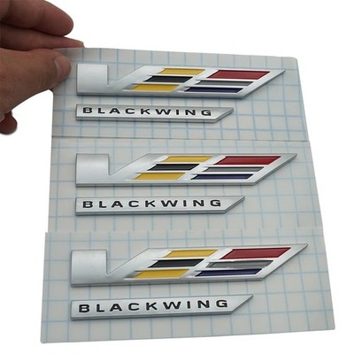 3Pcs V-Blackwing Emblems 3D Badge Nameplate Sticker V Black Wing Logo Replace...