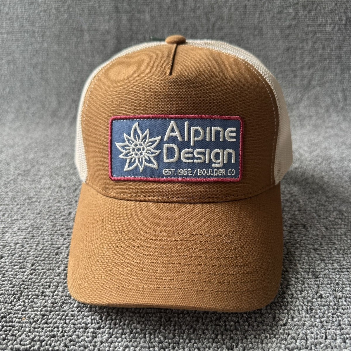 Alpine Design Outdoor Trucker Snapback Brown Mesh Back Hat Unknown